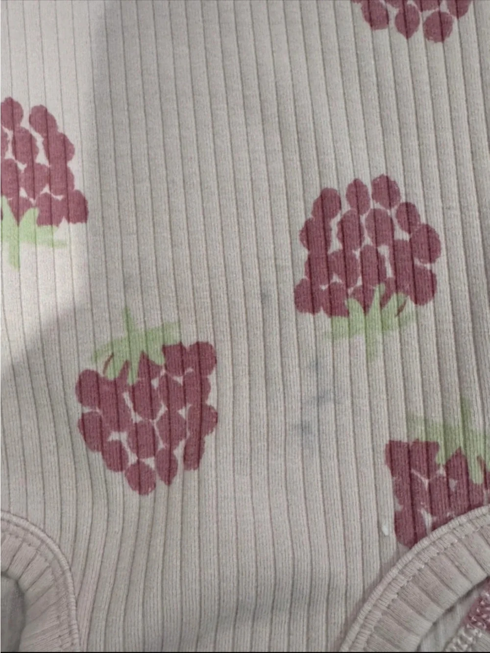 Carter's Pink Ribbed Pajama Set with Raspberry Print